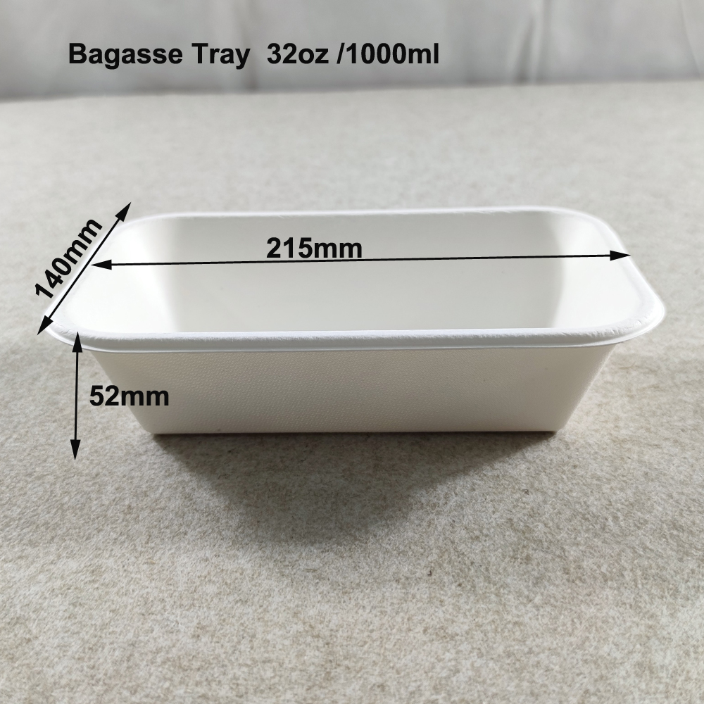 Bagasse Disposable Food Trays with Lids Covers