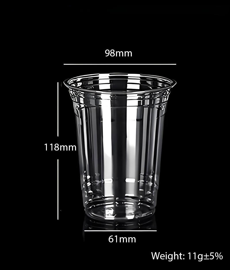 500ml 16oz Compostable PLA Cup Plastic 98mm