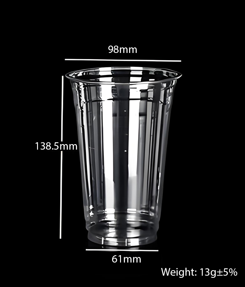 600ml 20oz Compostable PLA Cup Plastic 98mm