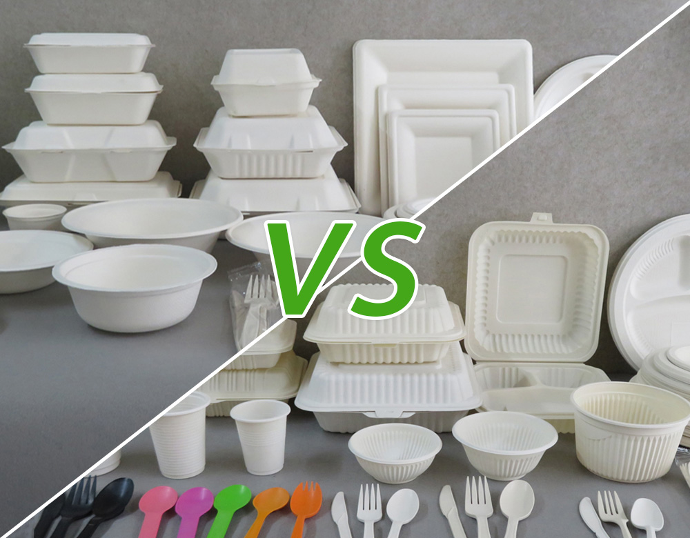 THE DIFFERENCE BETWEEN CORNSTARCH AND SUGARCANE PULP TABLEWARE